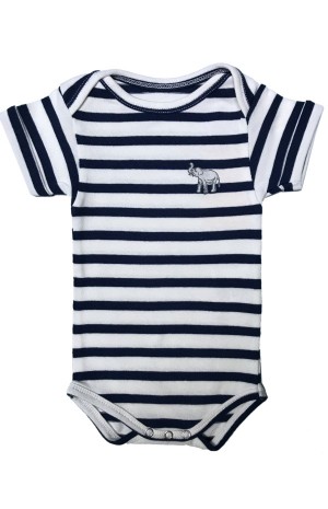 NAVY AND WHITE SRIPED BABY SUIT